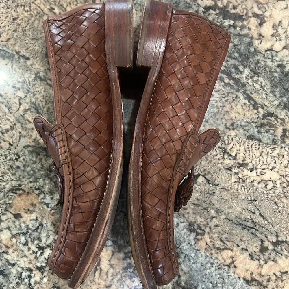 Cole Haan Brown Woven Leather Loafers - Picture 3 of 10